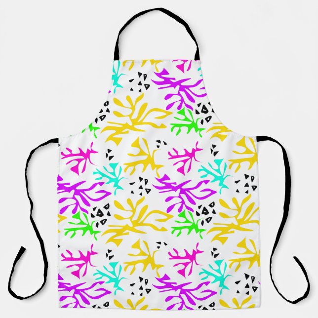 Abstract multicolored neon pattern  apron (Front)
