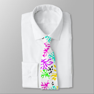 Abstract multicolored neon pattern neck tie