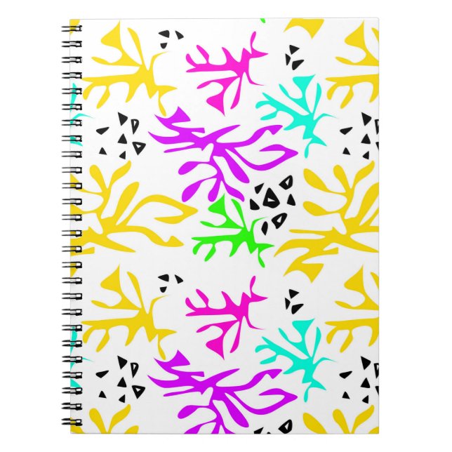 Abstract multicolored neon pattern  notebook (Front)