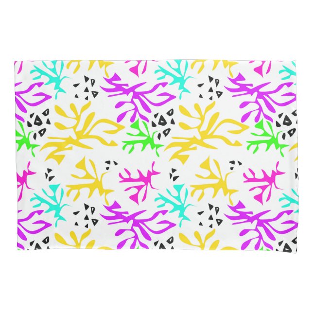 Abstract multicolored neon pattern  pillow case (Front)