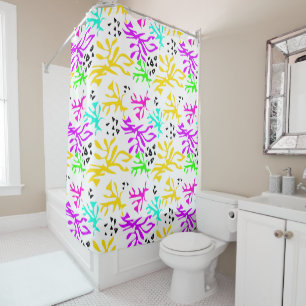Abstract multicolored neon pattern  shower curtain