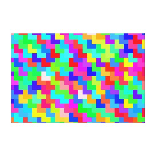 Abstract Multicolored Pixel Art #1 Stretched Canvas Print | Zazzle