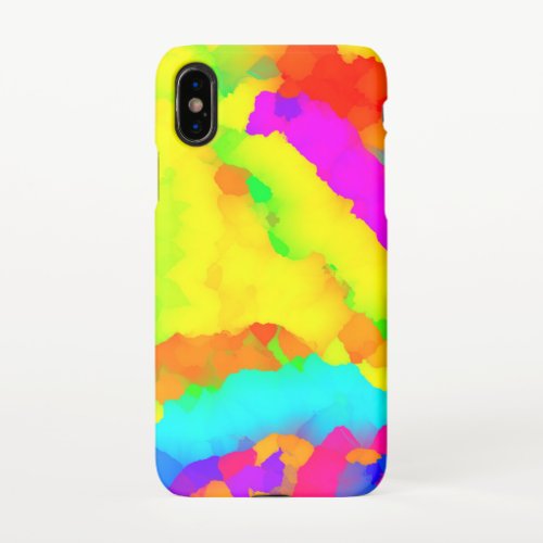 Abstract Multicolored Rainbow Watercolor iPhone X Case