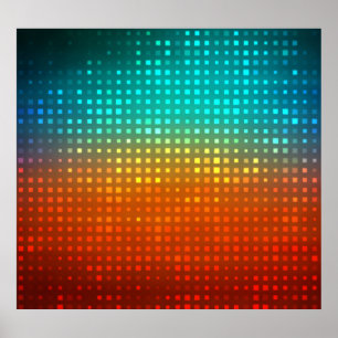 Abstract multicolored soccer, artistic lights. poster
