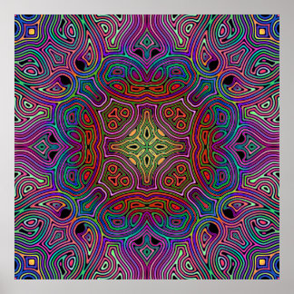 abstract multicolored tile design poster