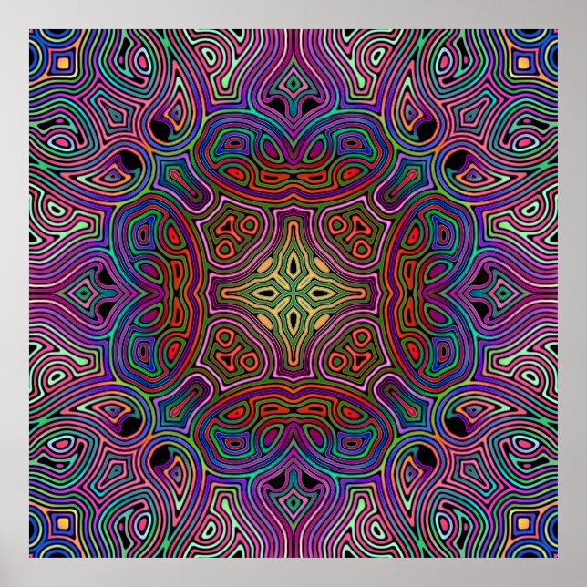 abstract multicolored tile design poster (Front)