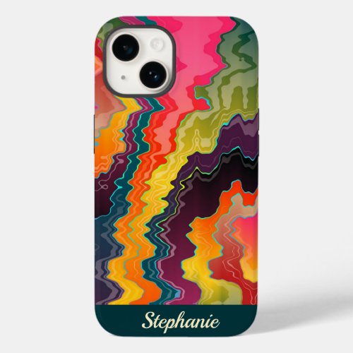 Abstract Multicolored Zigzag Case_Mate iPhone 14 Case