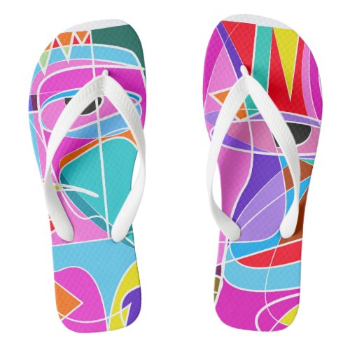 abstract multy color flip flops