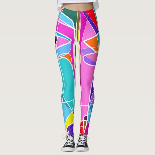 abstract multy color leggings