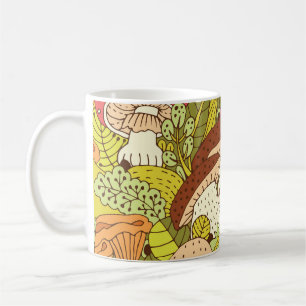 Abstract Mushroom Forest: Artistic Pattern Coffee Mug