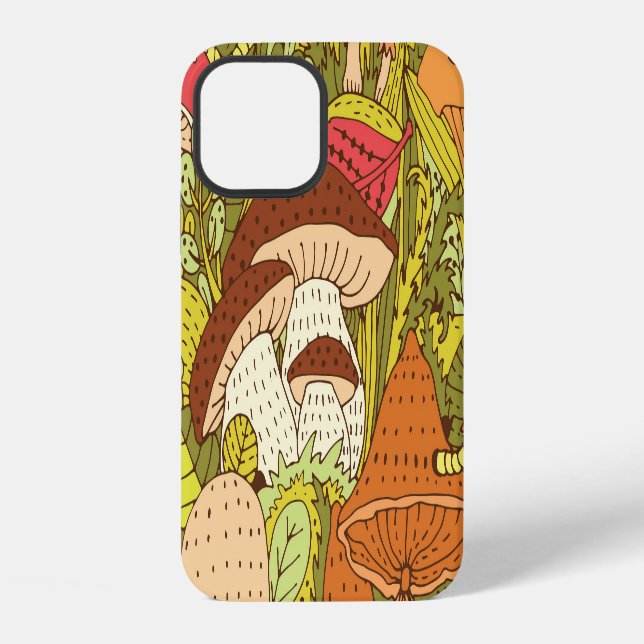 Abstract Mushroom Forest: Artistic Pattern Iphone Case (Back)