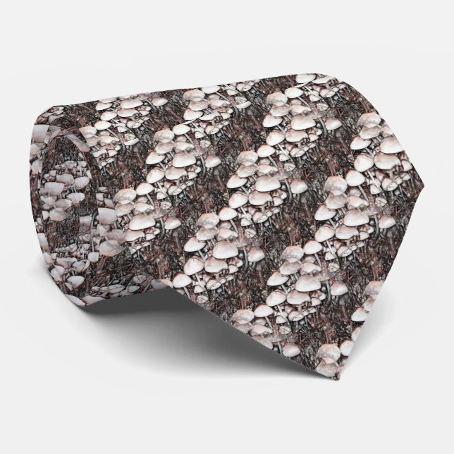 Abstract Mushrooms Fun Nature Art  Neck Tie (Rolled)