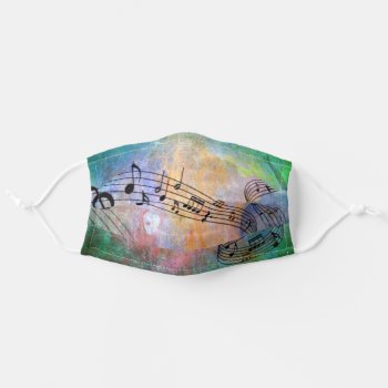 Abstract Music Adult Cloth Face Mask by MehrFarbeImLeben at Zazzle