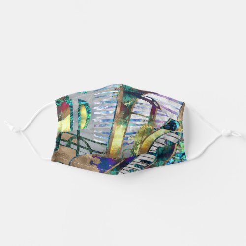 Abstract Music Art Collage _ mixed media Adult Cloth Face Mask