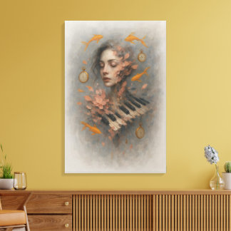 Abstract Music Art | Surreal Piano Canvas Print