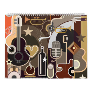 Abstract Music background Calendar