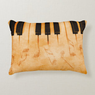 Abstract music background - Keyboard and musical n Accent Pillow