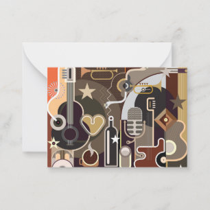  Abstract Music background Note Card