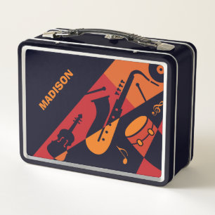 Abstract Music custom name lunch boxes