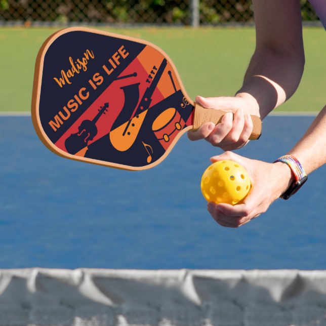 Abstract Music custom name & text Pickleball Paddle (Insitu)