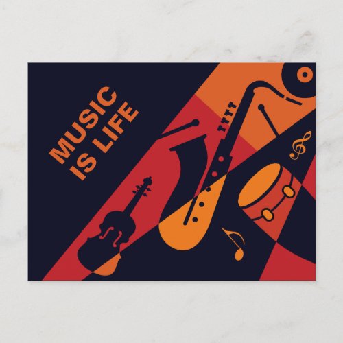 Abstract Music custom text postcard