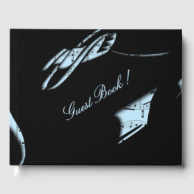 Abstract Music Guest Book Blue (Front)