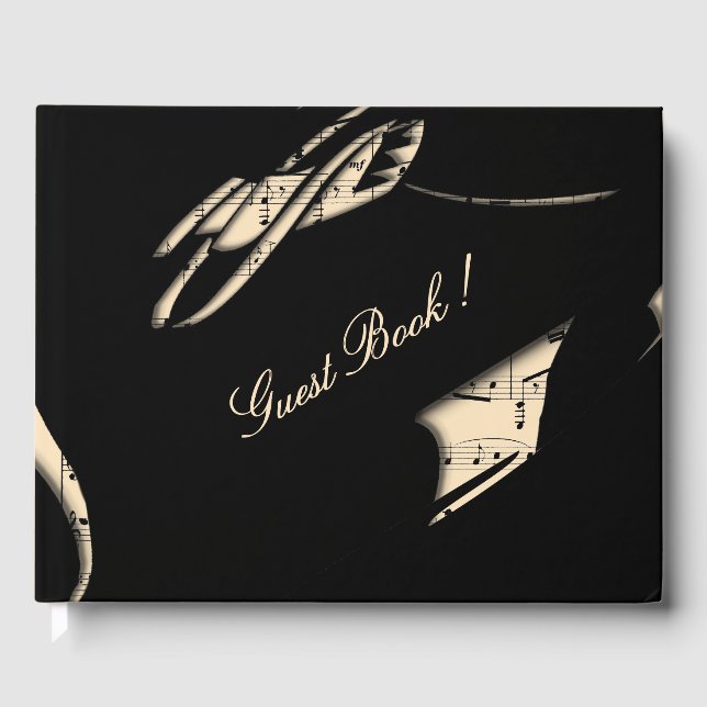 Abstract Music Guest Book Peach (Front)