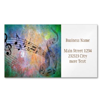 Abstract Music Magnetic Business Card by MehrFarbeImLeben at Zazzle