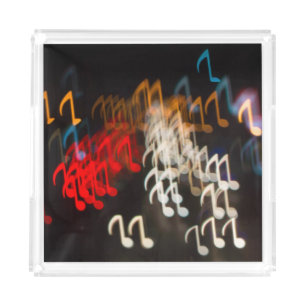Abstract music notes: lights bokeh background acrylic tray