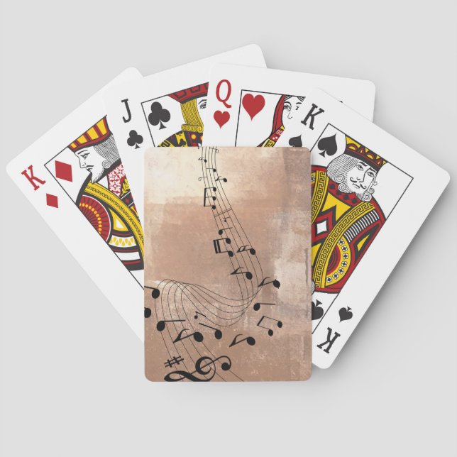 Abstract Music Notes Poker Cards (Back)