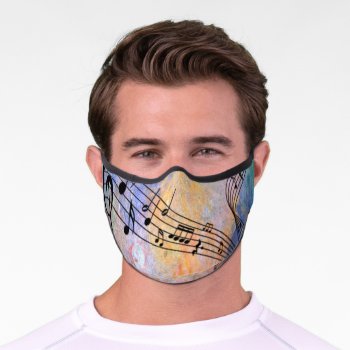 Abstract Music Premium Face Mask by MehrFarbeImLeben at Zazzle