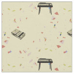 Abstract Music Vintage Organ Record Pattern Fabric