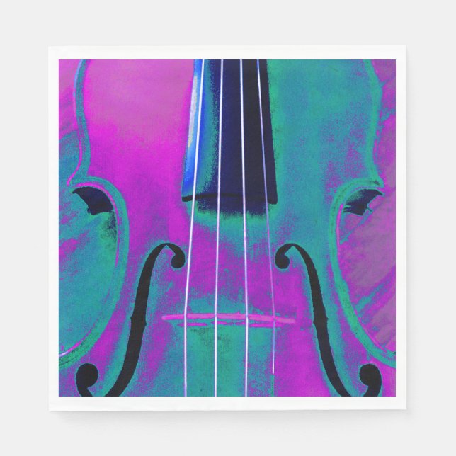Abstract Music Violin Recital Napkins (Front)
