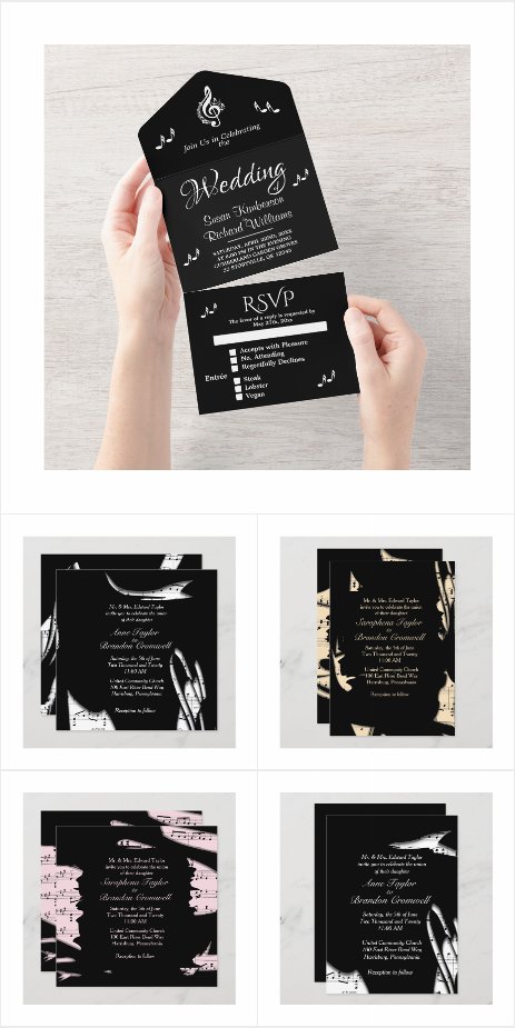 Abstract Music Wedding Invitations