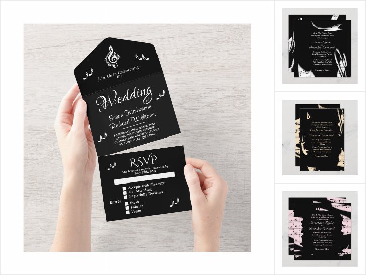 Abstract Music Wedding Invitations