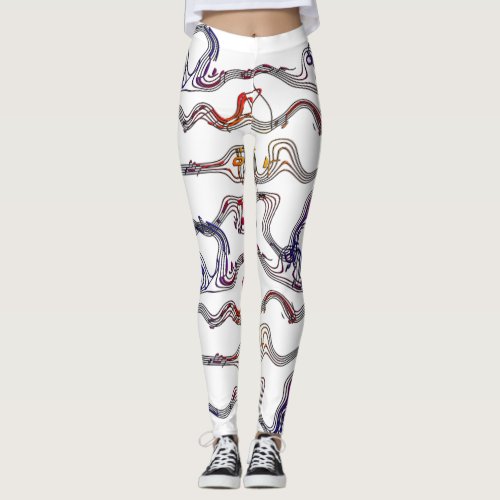 abstract Musical Notes Art Leggings