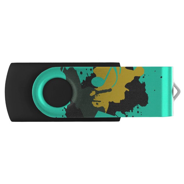 Abstract Musical Notes USB Flash Drive (Front)