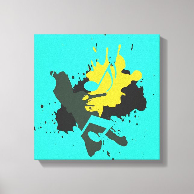 Abstract Musical Notes Wrapped Canvas Print (Front)