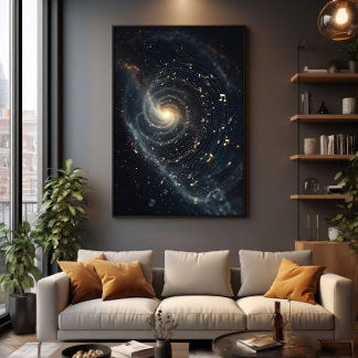Abstract Musical Universe Spiral Canvas Print
