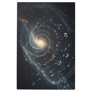 Abstract Musical Universe Spiral Metal Print
