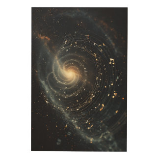 Abstract Musical Universe Spiral Wood Wall Art