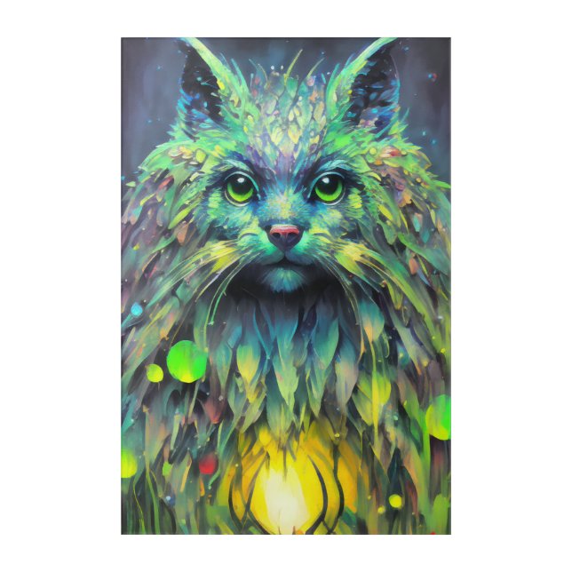 Abstract Mystical Cat Fantasy Art (Front)