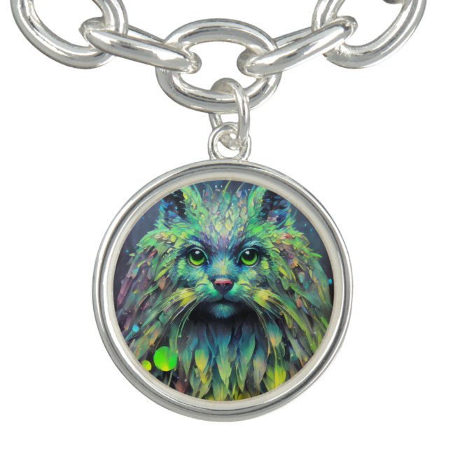 Abstract Mystical Cat Fantasy Art Bracelet (Design)