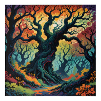 Abstract Mystical Trees Acrylic Print