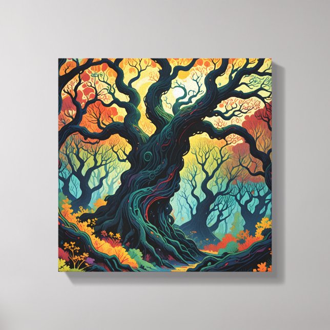 Abstract Mystical Trees Canvas Print (Front)