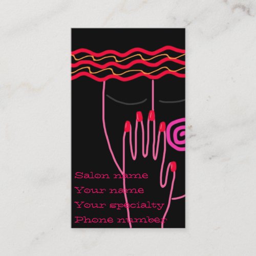 Abstract Nails Manicurist Business Cards