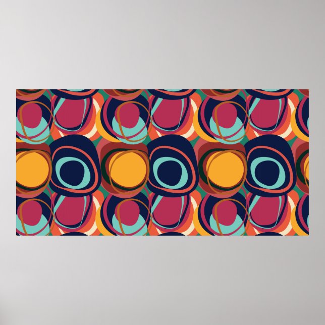 Abstract natural form seamless pattern with circle poster (Front)