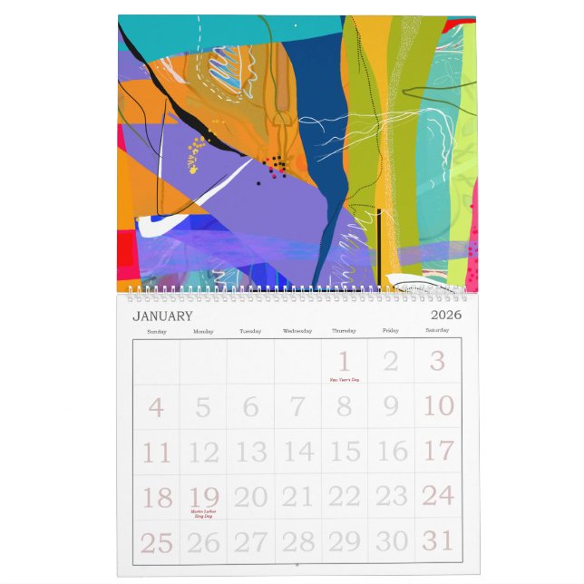 Abstract Nature Calendar (Jan 2026)