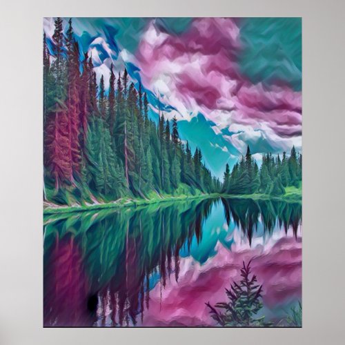 Abstract Nature Forest Wilderness Landscape Poster