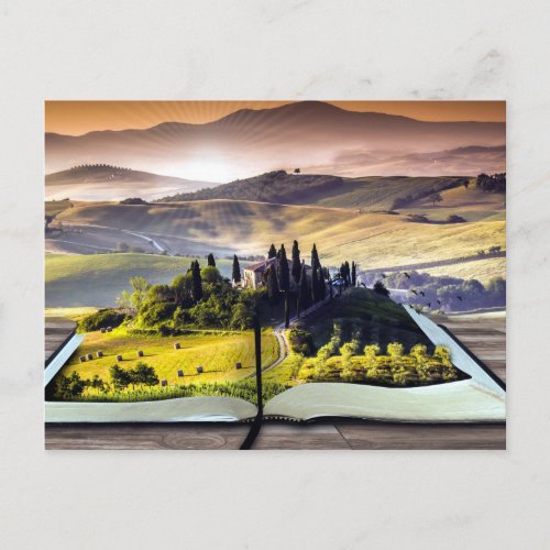 Abstract Nature Landscape for the Book Reader Postcard